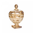 Potiche Decorativo de Cristal com Pé e Tampa Diamant Âmbar Metalizado 12cm x 19cm - Wolff