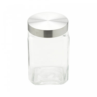 Conjunto 3 Porta Mantimentos de Vidro com Tampa de Aço Quadrado 790ml/1,2L/1,6L - Wolff