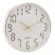Relógio de Parede em Plástico Quartz Branco com Dourado 30,5cm x 4,3cm - Lyor