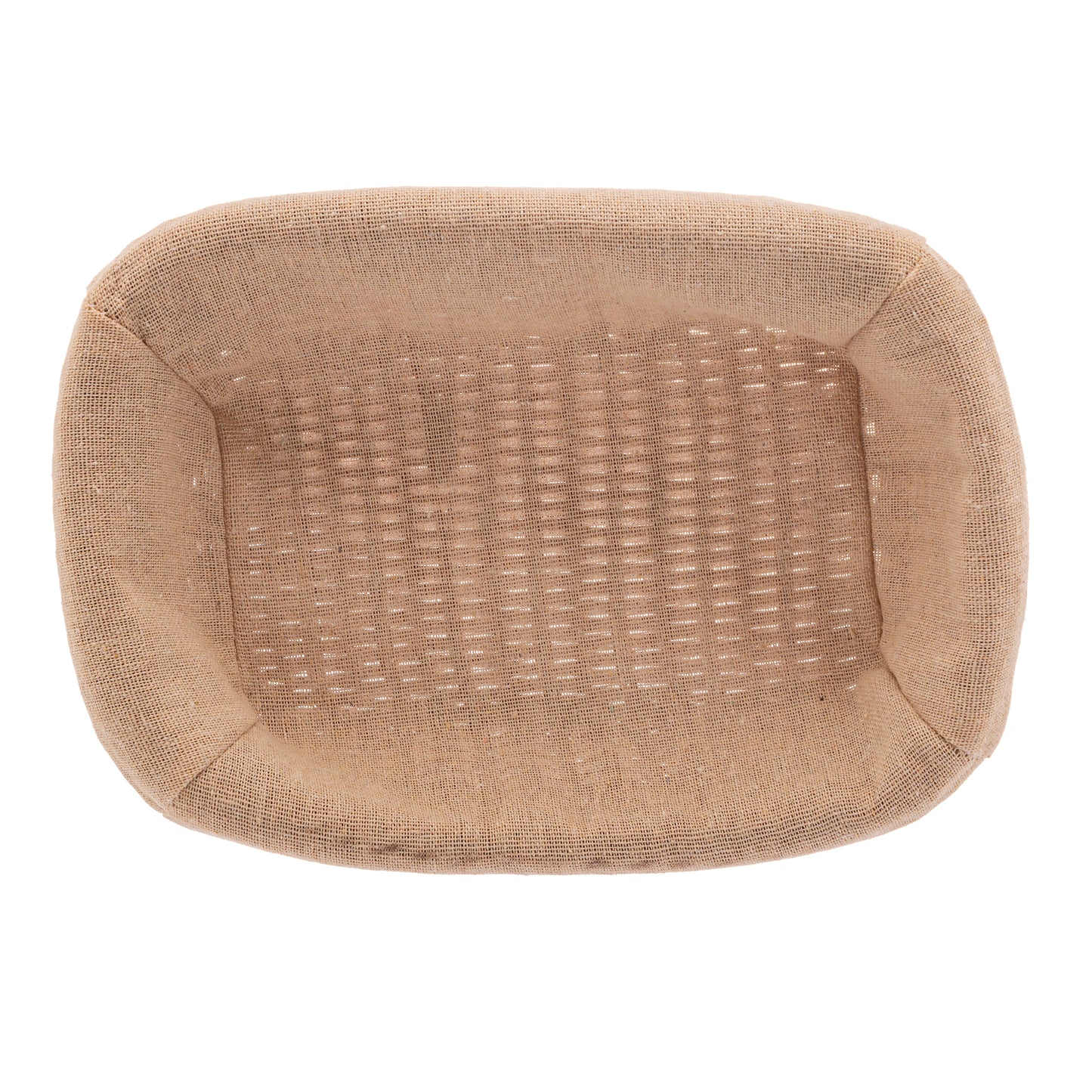 Cesta Retangular de Rattan Plástico com Forro em Tecido 24cm x 17cm x 7cm - Lyor