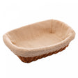 Cesta Retangular de Rattan Plástico com Forro em Tecido 24cm x 17cm x 7cm - Lyor