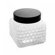 Pote de Vidro com Tampa Preta Colméia 13x13cm 1,3l - Wolff