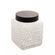 Pote de Vidro com Tampa Preta Colméia 13x16cm 1,8l - Wolff