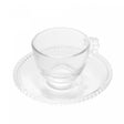 Conjunto 4 Xícaras de Café de Cristal com Pires Pearl 80ml - Wolff