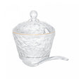 Açucareiro de Cristal Ecológico Martelado com Colher e Tampa com Fio de Ouro Petra 270ml - Lyor