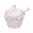 Meleira de Cristal Ecológico Martelado com Colher e Tampa com Fio de Ouro Petra 270ml - Lyor