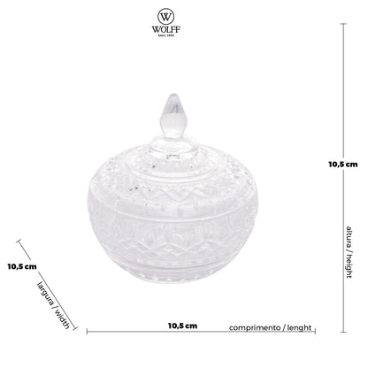 Potiche Decorativo Cristal Lys 11cm x 12cm - Wolff
