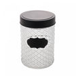 Pote de Vidro com Tampa Preta Label 1L 11cm x 17cm - Wolff