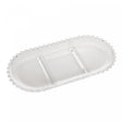 Petisqueira de Cristal com 3 Divisões Oval Pearl 30cm x 15cm x 2cm - Wolff