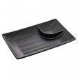 Prato Retangular de Melamina com Molheira Tóquio Preto 19cm x 12,5cm x 3cm - Lyor