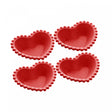 Conjunto 4 Bowls de Porcelana Coração Beads Vermelho 13cm x 11cm x 4cm - Wolff