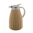 Garrafa Térmica de Aço Inox com Rattan Plástico Bege 1,5L - Wolff