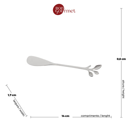 Conjunto 4 Espátulas de Aço Inox Leaves Prata - Wolff