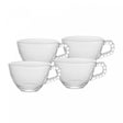 Conjunto 4 Xícaras de Chá de Cristal sem Pires Pearl 180ml - Wolff
