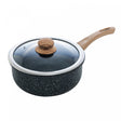 Panela de Indução em Alumínio Revestimento Cerâmico e Tampa de Vidro Granilite Preta 20cm - Wolff