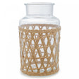 Vaso de Vidro e Fibra Natural 14cm x 23cm - Wolff