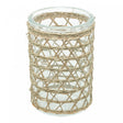 Vaso de Vidro e Fibra Natural 10cm x 13cm - Wolff