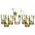 Conjunto Jarra com 6 Copos de Cristal Ecológico Palm Tree Handpaint - Wolff