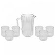 Conjunto 7 Peças Jarra com 6 Copos de Cristal Ecológico Bangkok 1,45L/300ml - Wolff