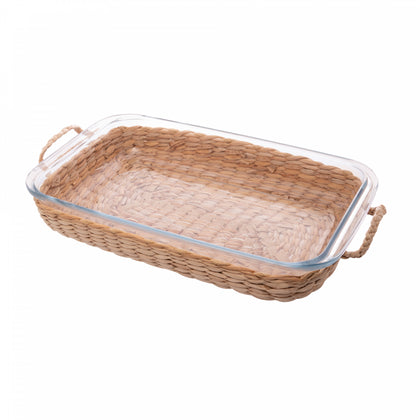 Refratário de Vidro Borossilicato  com Suporte em Fibra Natural e Alça 34,5cm - Wolff