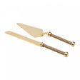Conjunto 2 Talheres de Zamac com Cabo Trançado Dourado 32cm - Wolff
