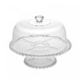 Prato para Bolo com Pé de Cristal e Tampa Pearl 31cm x 25cm - Wolff