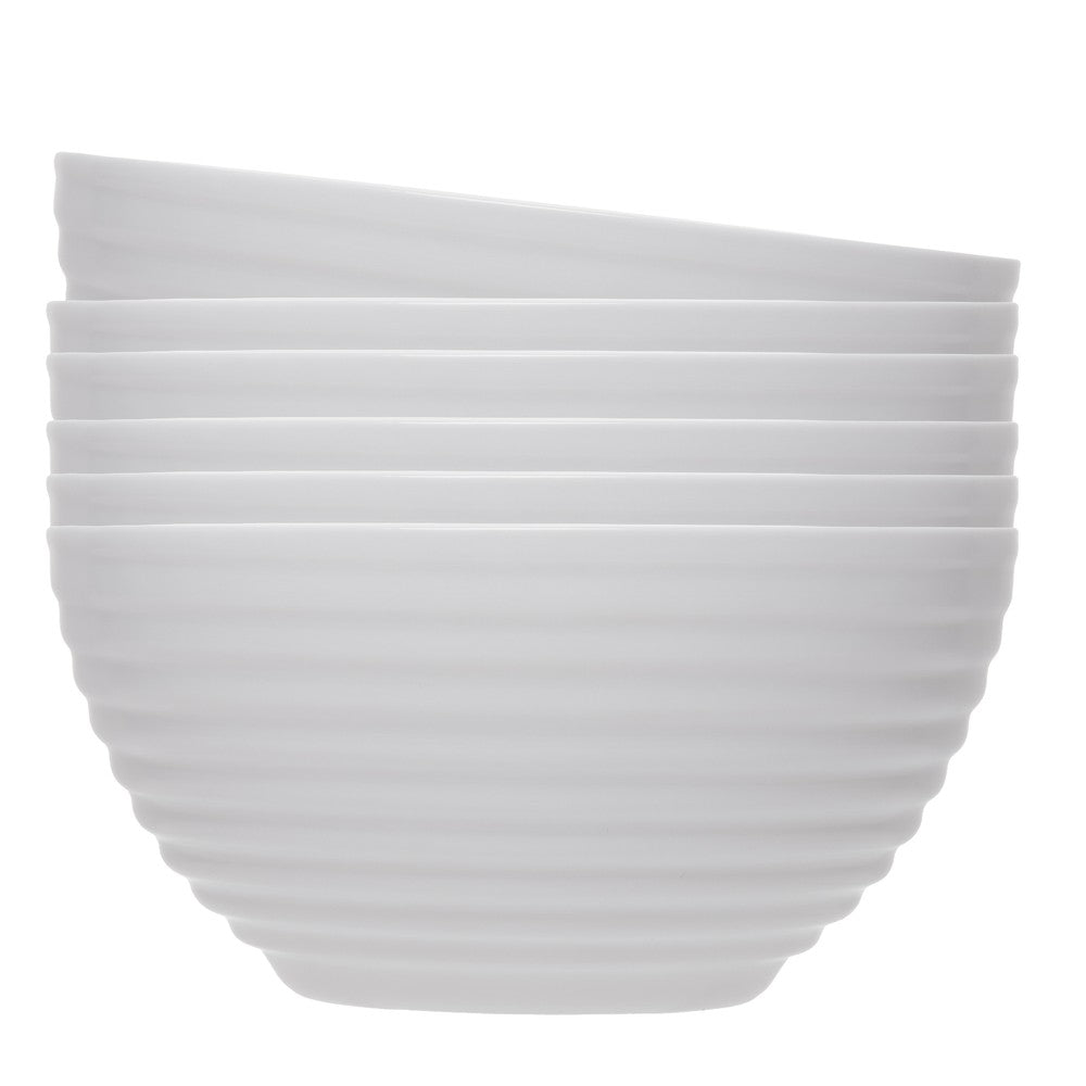Jogo 6 Bowls Mirage 360ml Branco Opalino - Lyor