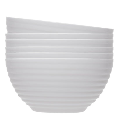 Jogo 6 Bowls Mirage 360ml Branco Opalino - Lyor