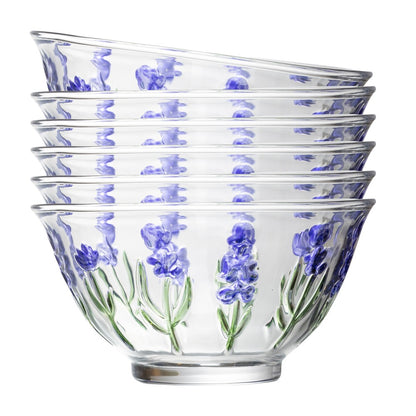 Jogo 6 Bowls Lavanda Hand Painting 12cm x 6,5cm Cristal - Lyor