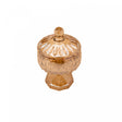 Potiche Decorativo de Cristal com Pé Louise Âmbar Metalizado 15,5cm x 23cm - Wolff