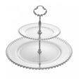 Prato Duplo para Doces de Cristal Pearl 32cm x 25cm - Wolff