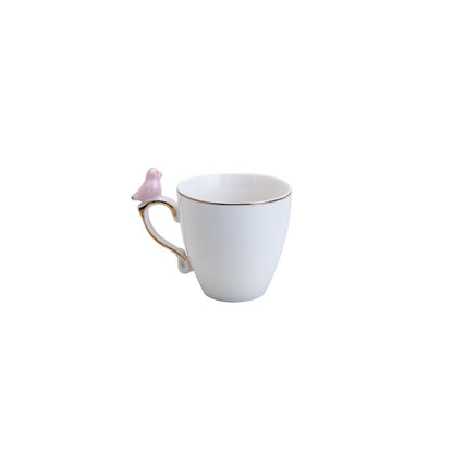 Conjunto 6 Xícaras de Café de Porcelana Cute Birds Design Plate Colorido 90ml - Wolff