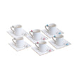 Conjunto 6 Xícaras de Café de Porcelana Flower Square Plate Colorido 80ml - Wolff