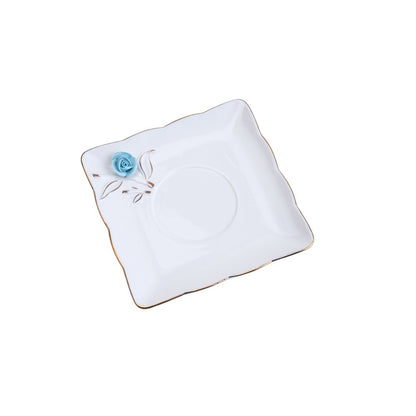 Conjunto 6 Xícaras de Café de Porcelana Flower Square Plate Colorido 80ml - Wolff