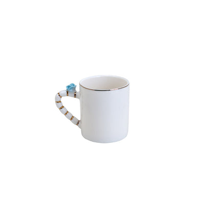 Conjunto 6 Xícaras de Café de Porcelana Flower Square Plate Colorido 80ml - Wolff
