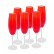 Jogo 6 Taças de Champagne De Cristal Ecológico Bohemia Banquet Vermelho 200Ml - Wolff