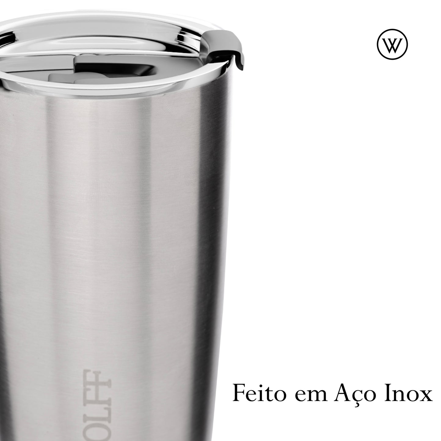 Copo Térmico de Aço Inox Parede Dupla com Tampa 600ml - Wolff