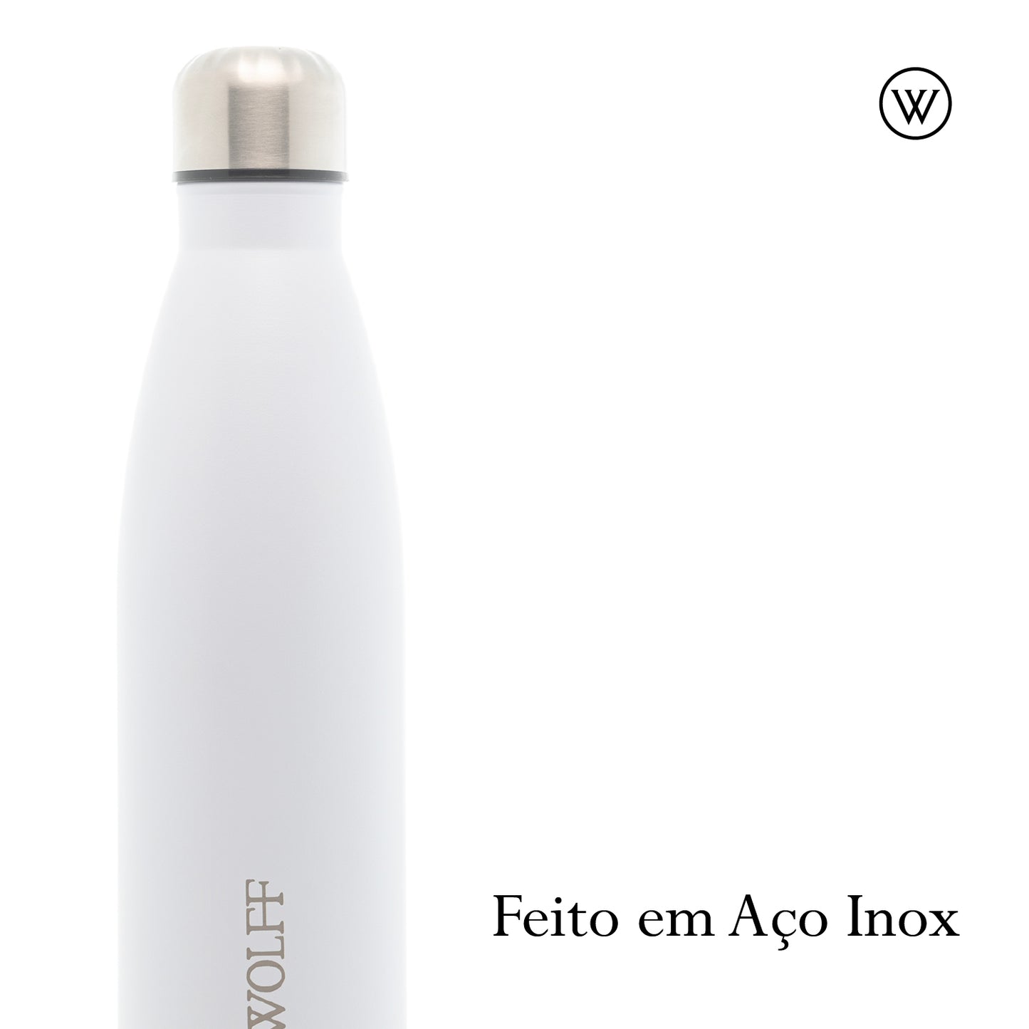 Garrafa Térmica de Aço Inox Parede Dupla Ice Branca 500ml - Wolff