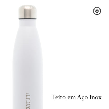 Garrafa Térmica de Aço Inox Parede Dupla Ice Branca 500ml - Wolff