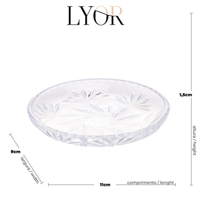 Mini Prato de Cristal Prima 10,5cm x 10,5cm x 1,5cm - Lyor