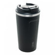 Copo Térmico de Aço Inox Parede Dupla com Tampa e Termômetro Motion Preto 500ml - Lyor