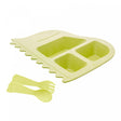 Conjunto de Prato com 2 Talheres de Bambu e PP Baby Dino Verde - Lyor