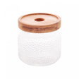 Pote de Vidro Martelado com Tampa de Acacia Petra 350ml - Lyor