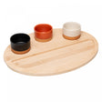 Conjunto 3 Petisqueiras com Bandeja de Bambu 33cm x 25cm x 4cm - Lyor