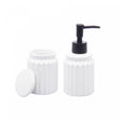 Conjunto 2 Peças para Banheiro de Cerâmica Stripes Branco - Lyor