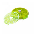Porta Comprimidos Giratório de Plástico Verde 9cm x 9cm x 2,5cm - Lyor