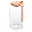 Pote Quadrado com Colher de Bambu e Tampa de Cortiça 1,15L Vidro - Lyor