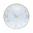 Relógio de Parede de Plástico Chronos Branco com Dourado 30,5cm x 4,6cm - Lyor