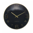 Relógio de Parede de Plástico Chronos Preto com Dourado 30,5cm x 4,6cm - Lyor