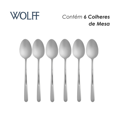 Conjunto 6 Colheres para Mesa Viena Aço Inox - Wolff